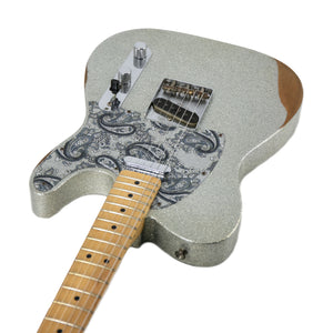 Fender Brad Paisley Road Worn Telecaster Electric Guitar, Maple Fretboard, Silver Sparkle, MX1787XXXX