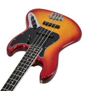 Fender Ltd Ed Rarities Flame Ash Top Jazz Bass Guitar, Plasma Red Burst, US19077332