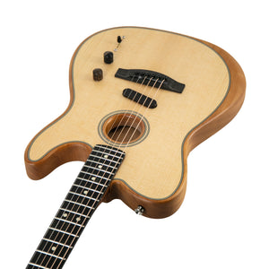 Fender American Acoustasonic Telecaster Guitar w/Bag, Ebony Fretboard, Natural, US214513A