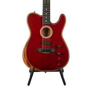 Fender American Acoustasonic Telecaster Guitar, Ebony Fretboard, Crimson Red, US213766A