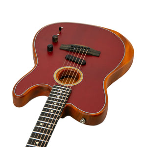 Fender American Acoustasonic Telecaster Guitar, Ebony Fretboard, Crimson Red, US213766A