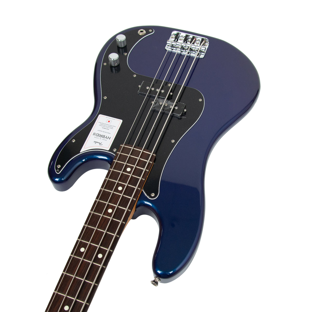 Fender Japan Hybrid II Precision Bass Guitar, RW FB, Azure Metallic,  JD210190040